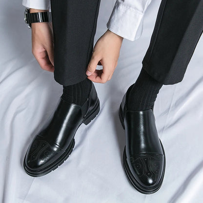 Men's Genuine Leather Slip-On Shoes - product view | Hensley London