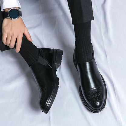 Men's Genuine Leather Slip-On Shoes - detail view | Hensley London