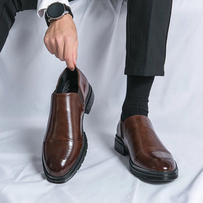 Men's Genuine Leather Slip-On Shoes - detail view | Hensley London