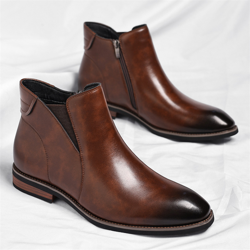 Men's Leather Chelsea Boots in Black – side profile | Hensley London