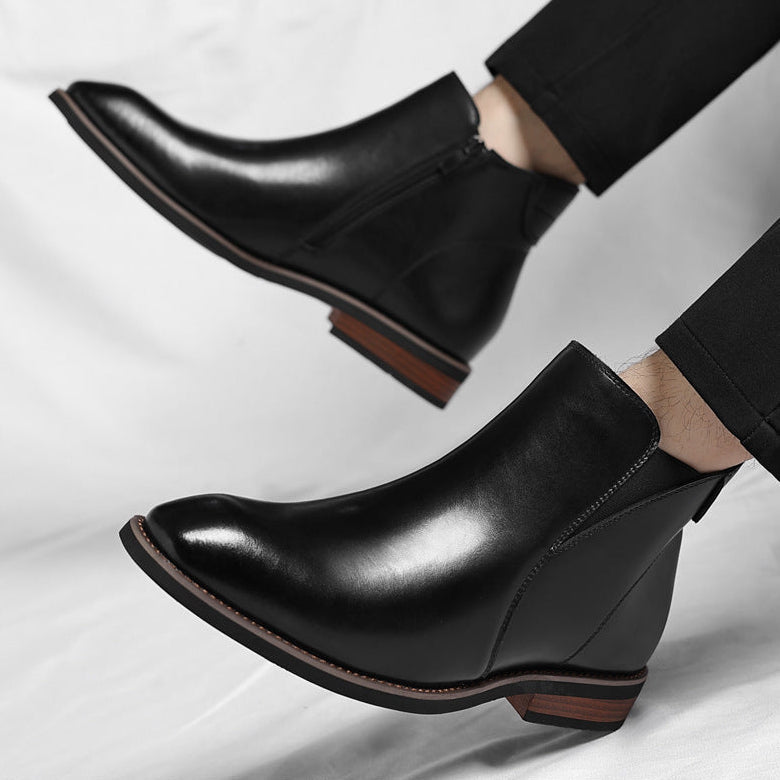Men's Leather Chelsea Boots in Brown – sole view | Hensley London