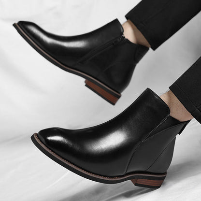 Men's Leather Chelsea Boots in Brown – sole view | Hensley London