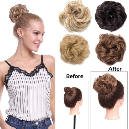 Curly Messy Bun Hair Wig Scrunchie Ponytail Extensions – Effortless Styling in Seconds 2