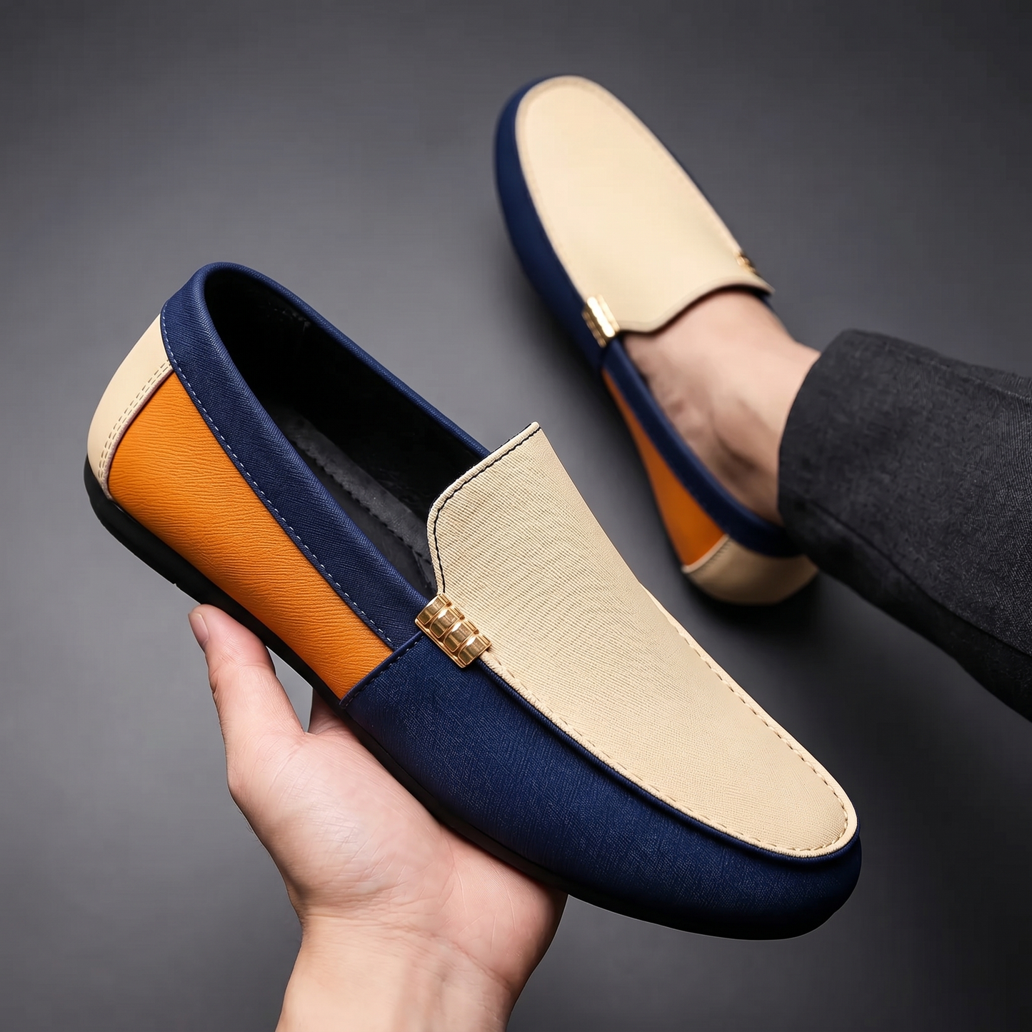 Men's Canvas Moccasin Shoes – Lightweight Lace-Up Comfort