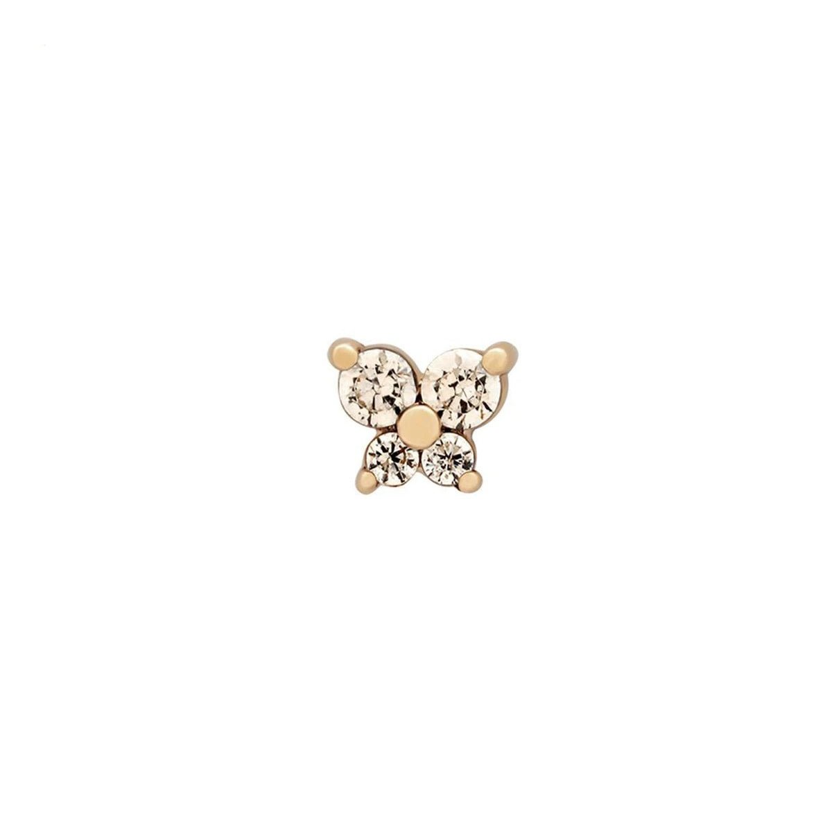 Women's Stud Earrings Butterfly Birthstone Stainless Steel Minimalist Design - 12