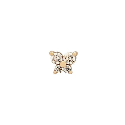 Women's Stud Earrings Butterfly Birthstone Stainless Steel Minimalist Design - 12