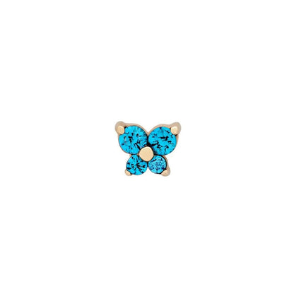 Women's Stud Earrings Butterfly Birthstone Stainless Steel Minimalist Design - 13