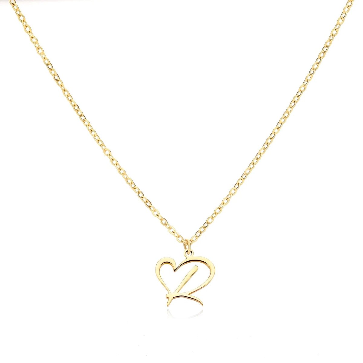 Dainty Gold Initial Necklace for Women – Personalized Heart-Shaped Stainless Steel Jewelry, 45cm 10