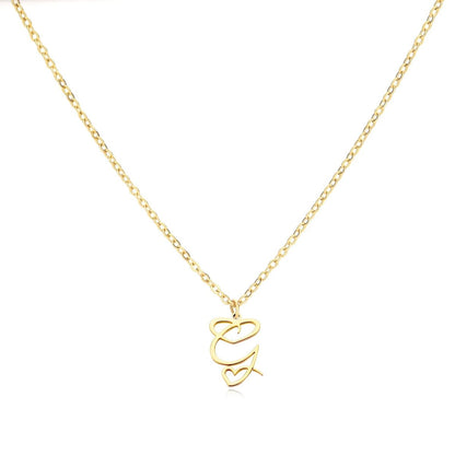 Dainty Gold Initial Necklace for Women – Personalized Heart-Shaped Stainless Steel Jewelry, 45cm 11