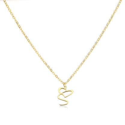 Dainty Gold Initial Necklace for Women – Personalized Heart-Shaped Stainless Steel Jewelry, 45cm 12