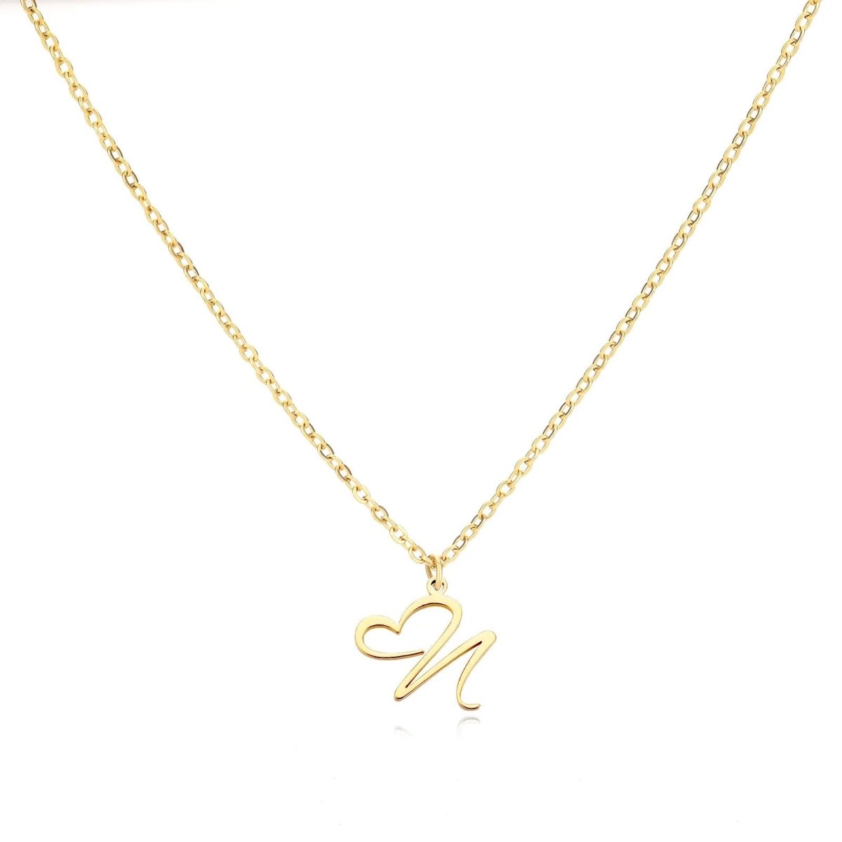 Dainty Gold Initial Necklace for Women – Personalized Heart-Shaped Stainless Steel Jewelry, 45cm 13