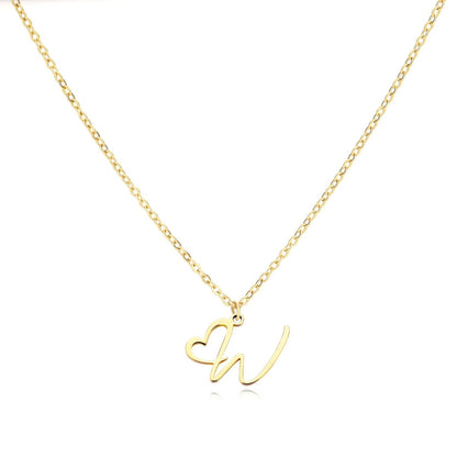 Dainty Gold Initial Necklace for Women – Personalized Heart-Shaped Stainless Steel Jewelry, 45cm 21