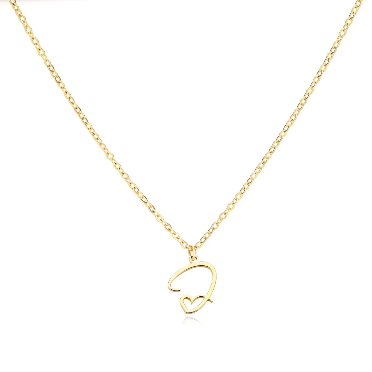 Dainty Gold Initial Necklace for Women – Personalized Heart-Shaped Stainless Steel Jewelry, 45cm 22