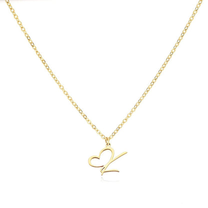 Dainty Gold Initial Necklace for Women – Personalized Heart-Shaped Stainless Steel Jewelry, 45cm 23
