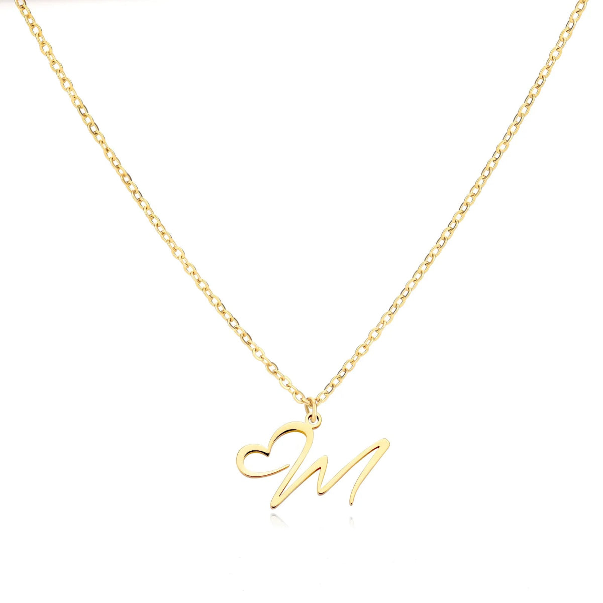 Dainty Gold Initial Necklace for Women – Personalized Heart-Shaped Stainless Steel Jewelry, 45cm 27