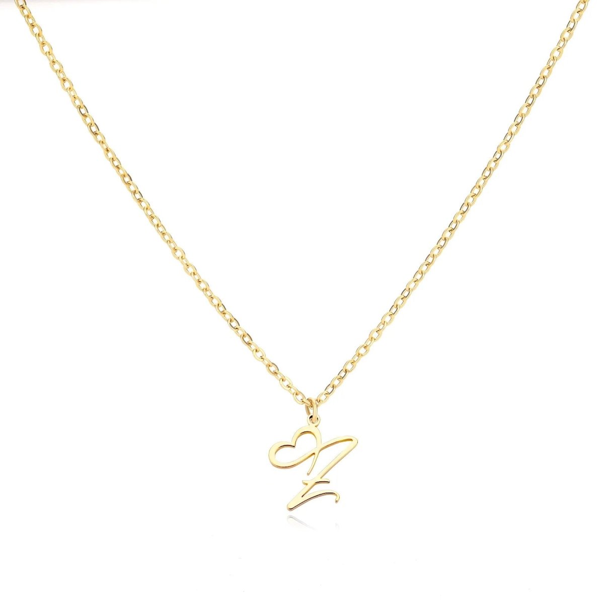 Dainty Gold Initial Necklace for Women – Personalized Heart-Shaped Stainless Steel Jewelry, 45cm 29