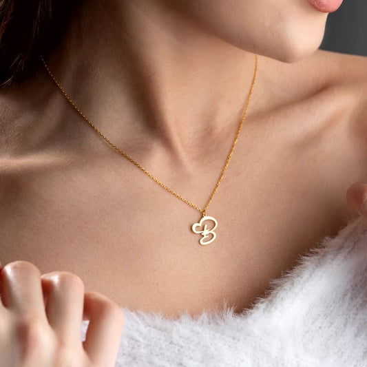 Dainty Gold Initial Necklace for Women – Personalized Heart-Shaped Stainless Steel Jewelry, 45cm 3