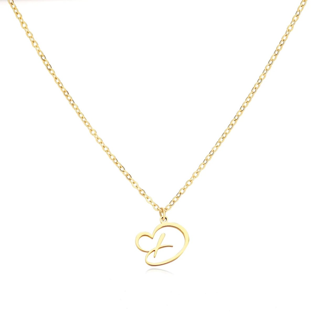 Dainty Gold Initial Necklace for Women – Personalized Heart-Shaped Stainless Steel Jewelry, 45cm 31