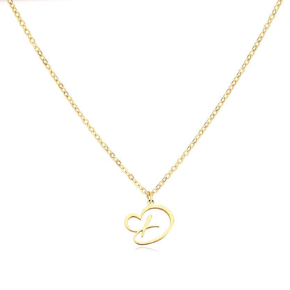 Dainty Gold Initial Necklace for Women – Personalized Heart-Shaped Stainless Steel Jewelry, 45cm 31