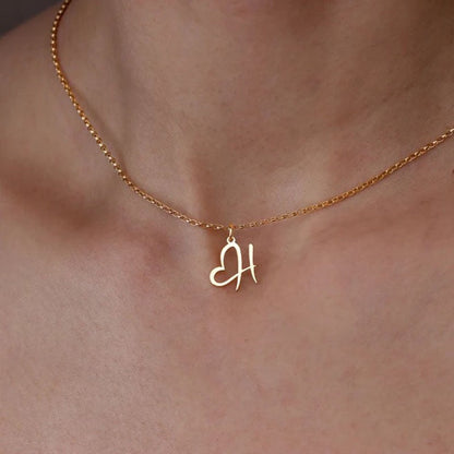 Dainty Gold Initial Necklace for Women – Personalized Heart-Shaped Stainless Steel Jewelry, 45cm 4