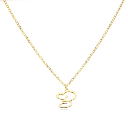Dainty Gold Initial Necklace for Women – Personalized Heart-Shaped Stainless Steel Jewelry, 45cm 7