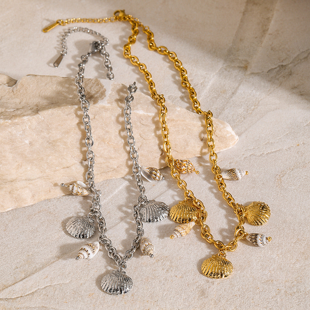 Dainty Gold Seashell Necklace with Adjustable Gold Chain – Hypoallergenic Ocean-Inspired Jewelry for Women 6