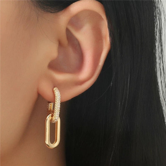 Dainty Loop Deluxe Earrings with Cubic Zirconia – Gold, Silver, and Rose Gold Options 0