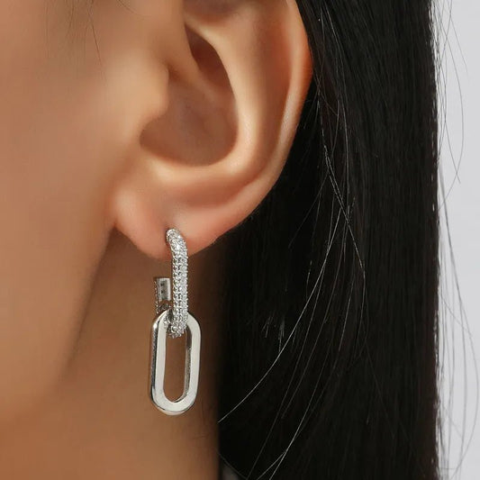Dainty Loop Deluxe Earrings with Cubic Zirconia – Gold, Silver, and Rose Gold Options 1