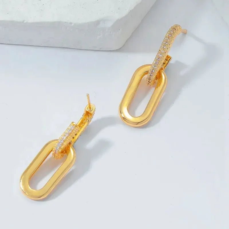 Dainty Loop Deluxe Earrings with Cubic Zirconia – Gold, Silver, and Rose Gold Options 4