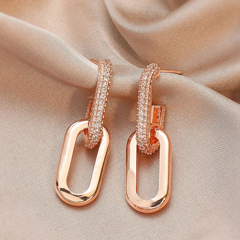 Dainty Loop Deluxe Earrings with Cubic Zirconia – Gold, Silver, and Rose Gold Options 6
