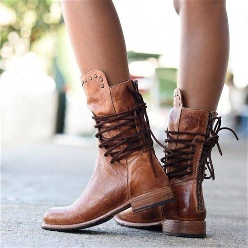 Women's Western Lace-Up Ankle Boots – additional product view | Hensley London