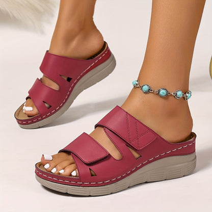 Women's Massage Footbed Comfort Sandals in Blue – styled view | Hensley London