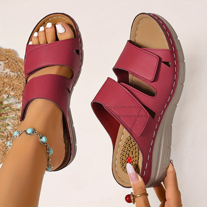 Women's Massage Footbed Comfort Sandals in Khaki – close-up view | Hensley London
