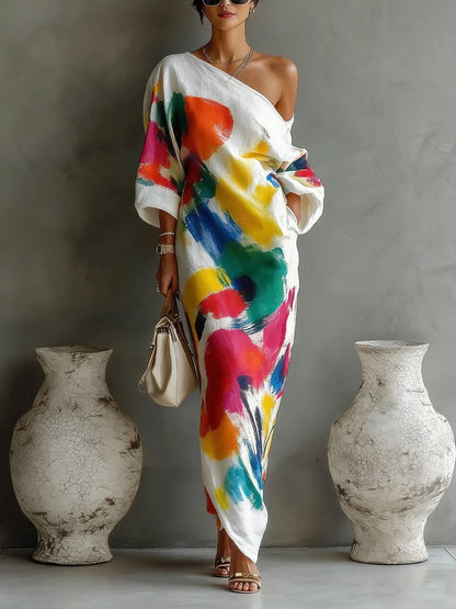Women's Danella Maxi Dress in White – front view | Hensley London