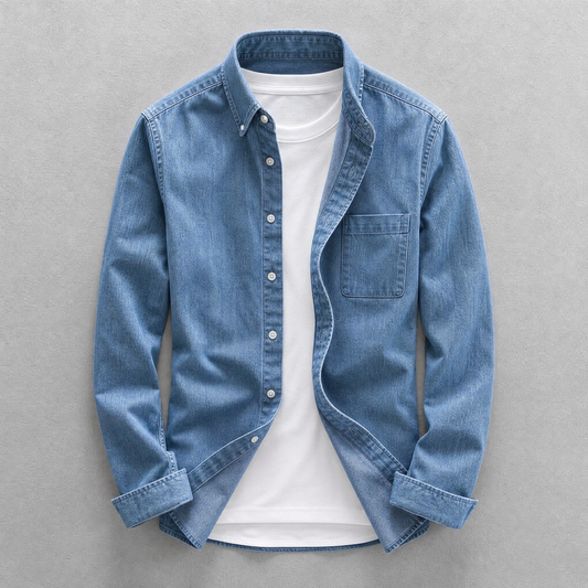Men's Vintage Cotton Oxford Shirt – product view | Hensley London