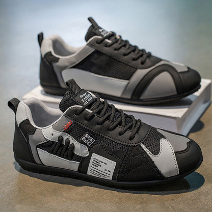 Men's Faux Leather Retro Runner Trainers