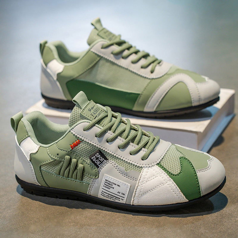 Men's Faux Leather Retro Runner Trainers