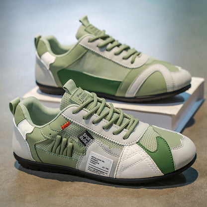Men's Faux Leather Retro Runner Trainers