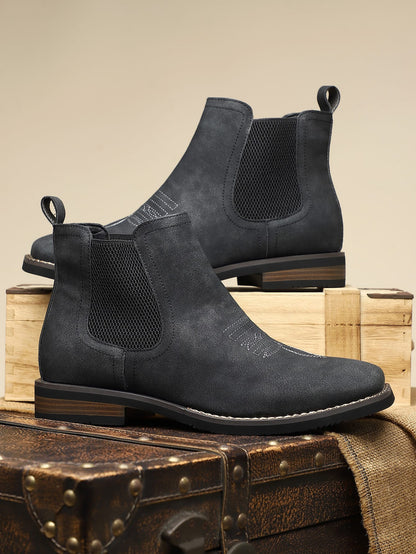 Men's Leather Chelsea Boots in Black – side view | Hensley London
