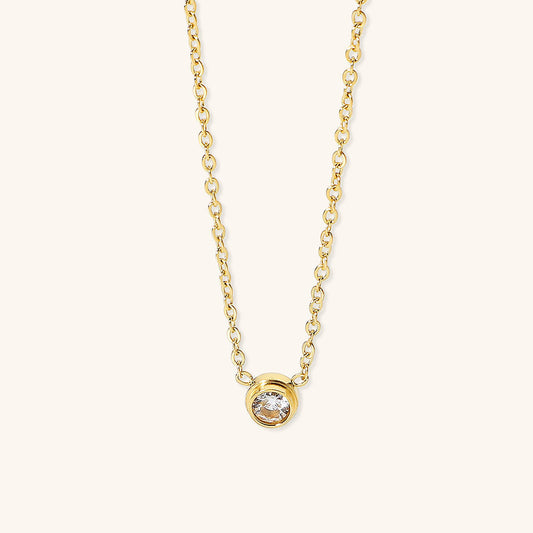 Dazzling Gold Necklace for Women – 18k Gold-Plated Stainless Steel with Diamond Simulants, Hypoallergenic Design 0