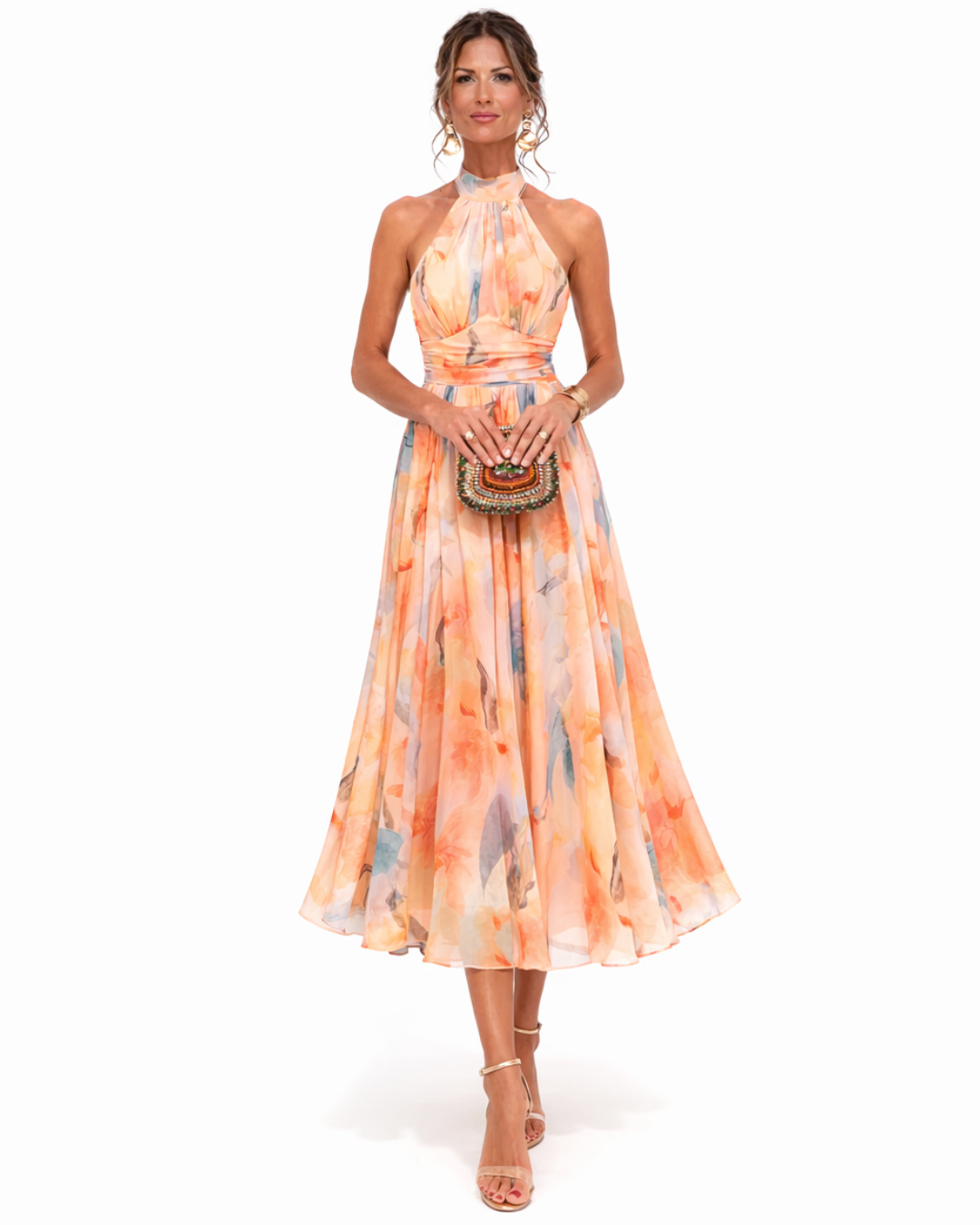 Women's Delphine Halterneck Midi Dress | Hensley London