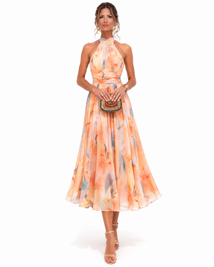 Women's Delphine Halterneck Midi Dress | Hensley London