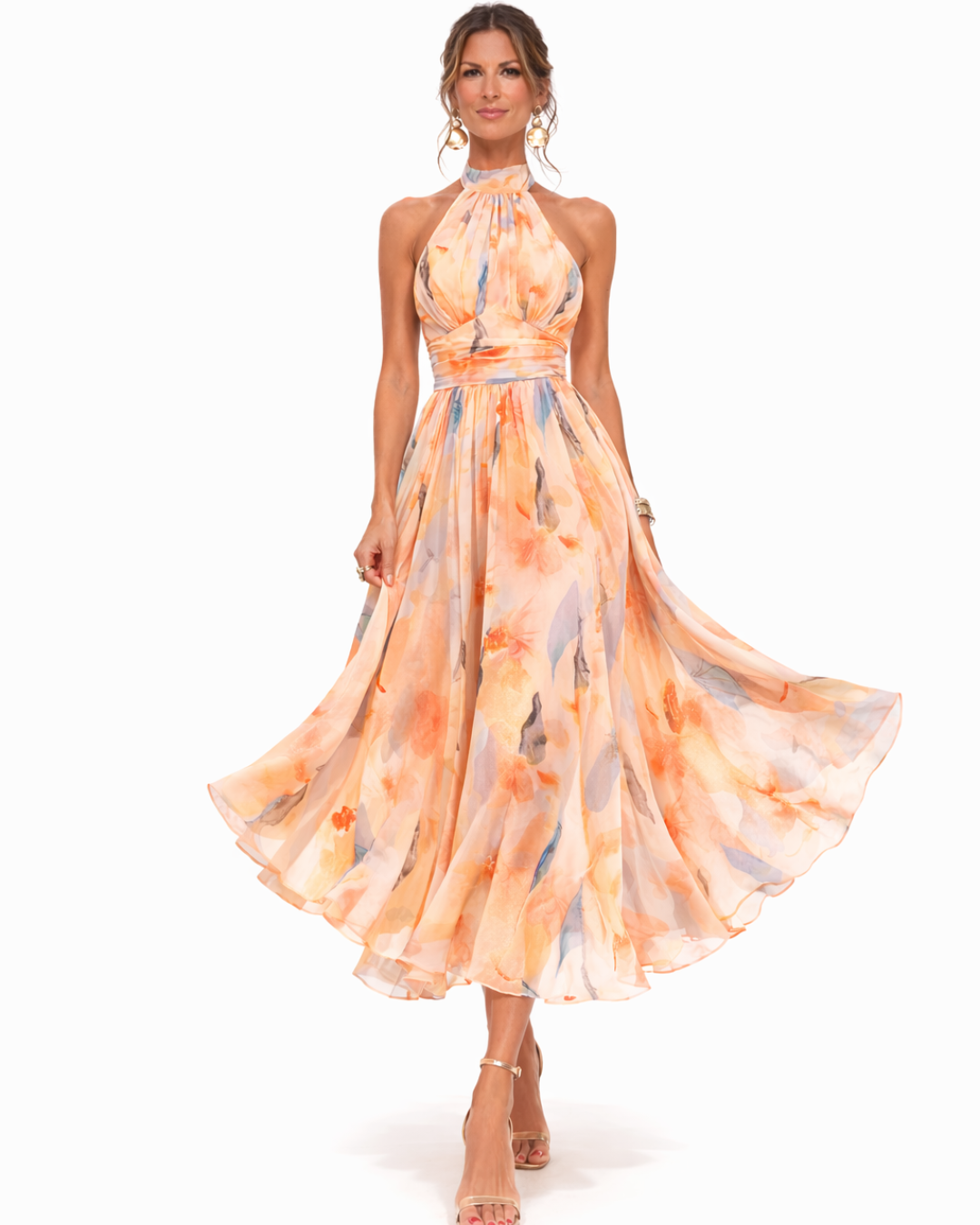 Women's Delphine Halterneck Midi Dress | Hensley London