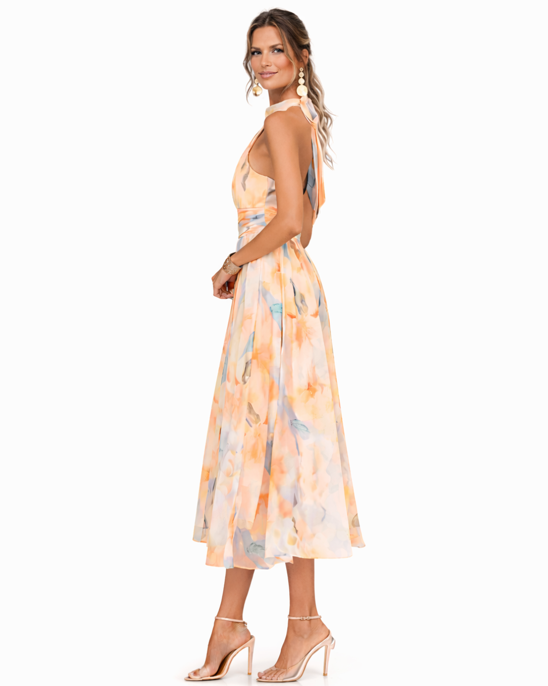 Women's Delphine Halterneck Midi Dress | Hensley London