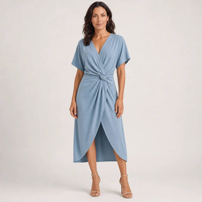 Women's Knot-Front Midi Dress – product view 2 | Hensley London