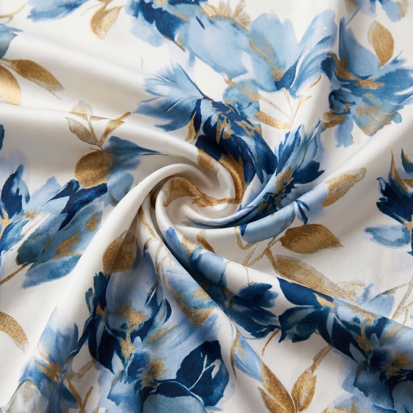 Women's Watercolor Floral Wrap Midi Dress in Multicolor – product view | Hensley London