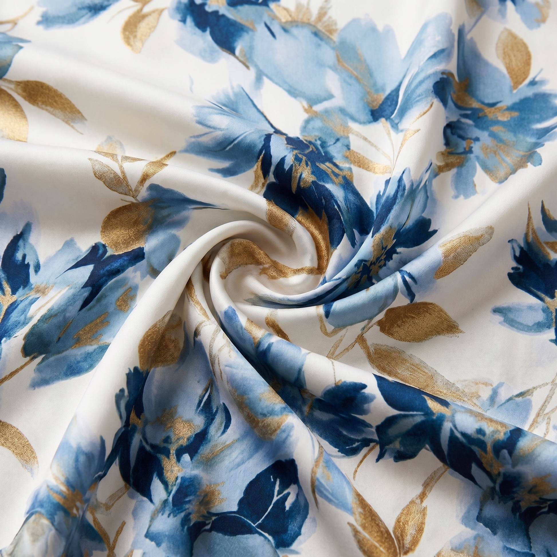 Women's Watercolor Floral Wrap Midi Dress in Multicolor – product view | Hensley London
