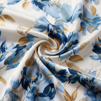 Women's Watercolor Floral Wrap Midi Dress in Multicolor – product view | Hensley London
