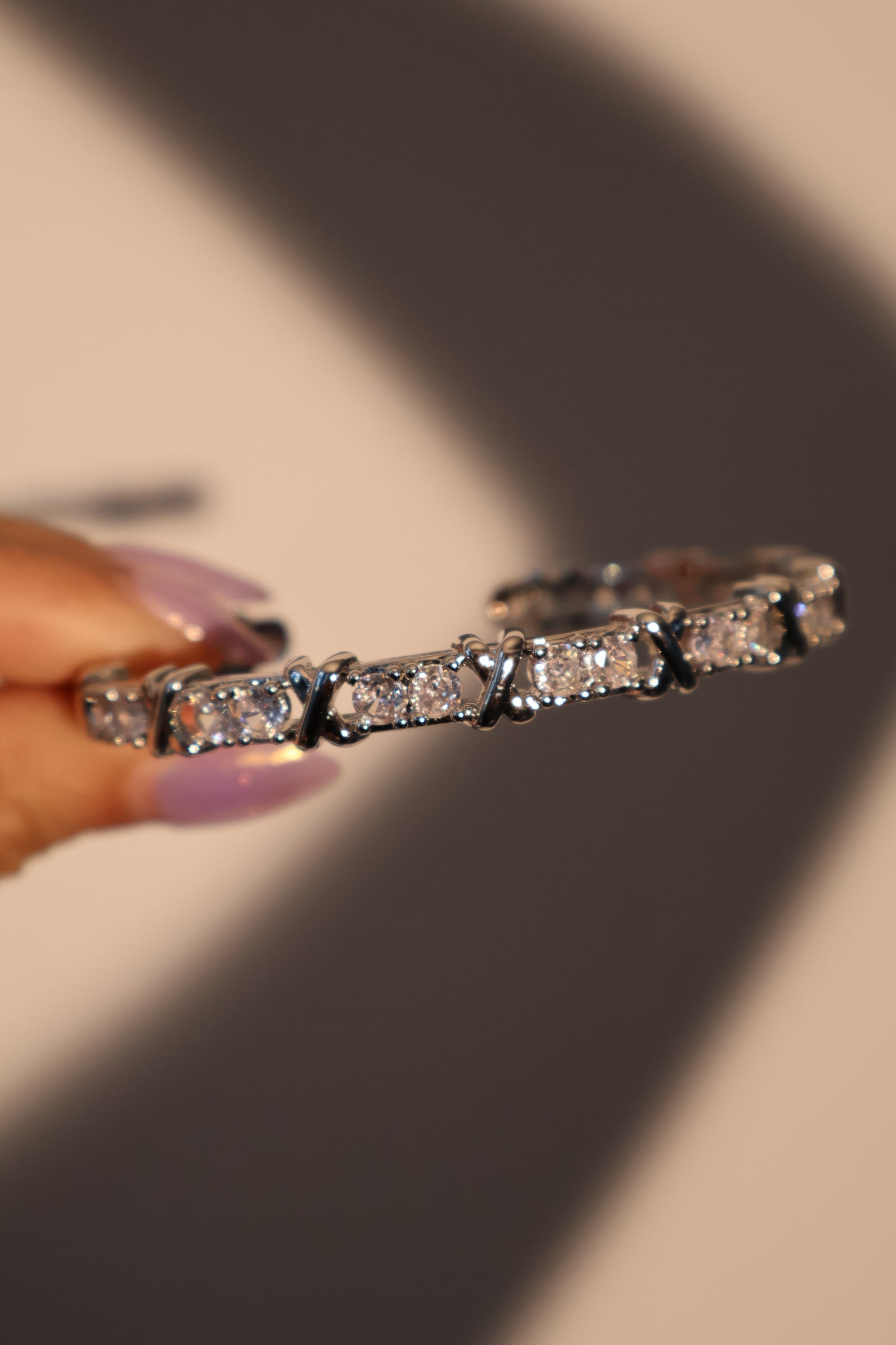 Unisex Cross Bracelet Silver Zirconia - 2