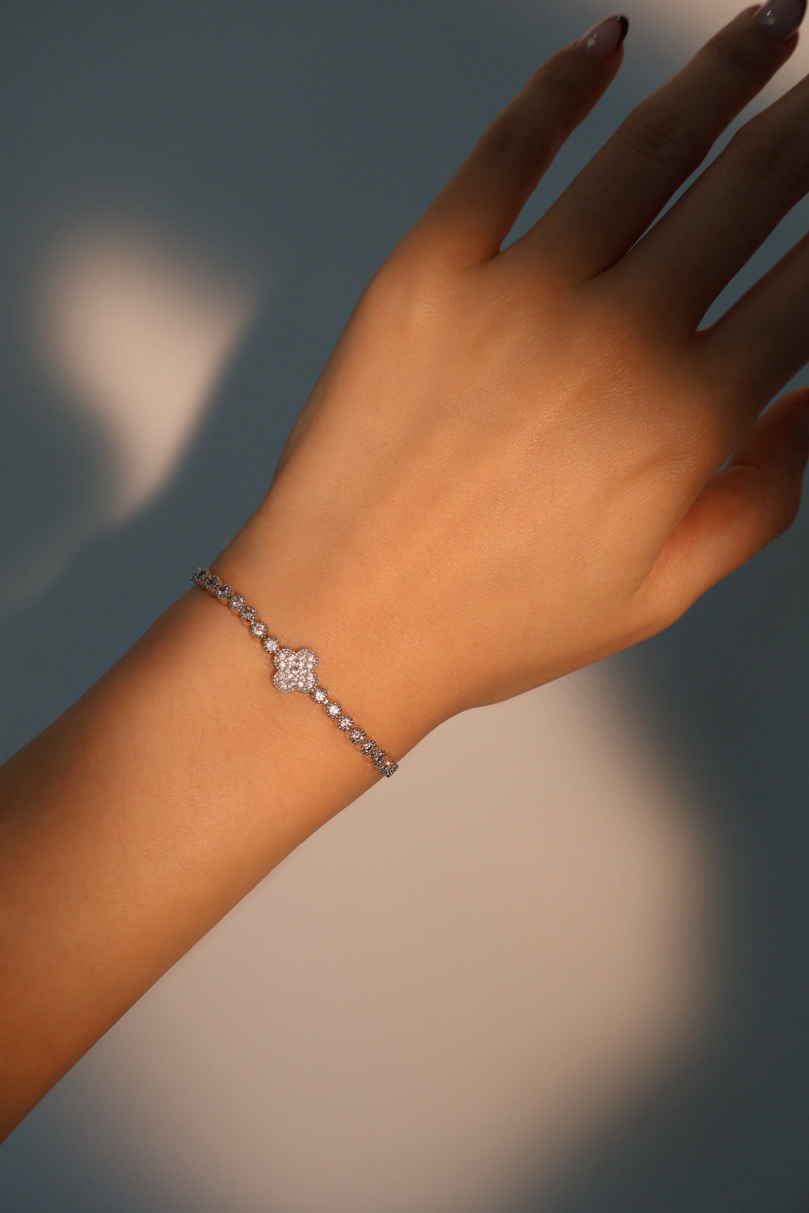 Women's Bracelet Silver Zirconia Diamond Adjustable - 1
